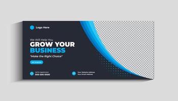 Digital marketing agency and corporate social media cover template vector