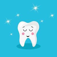 Blue illustration with shiny tooth icon vector