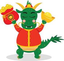 Cute chinese zodiac dragon happy new year vector