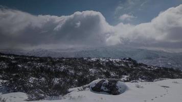 sneeuw in de berg regio van Portugal video