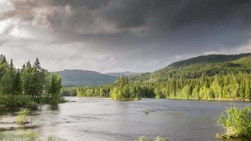 Timelapse skott av fors och vattenfall i Norge video