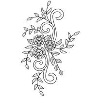 conjunto de diferentes flor línea en blanco antecedentes. flores dibujo con arte lineal en blanco antecedentes. vector