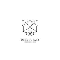 Bear head logo outline for company identity vector