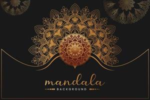 Mandala design background in gold color ornamental design vector