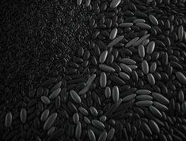 Abstract black geometric background Various rice seed shapes Flat lay created with technology photo