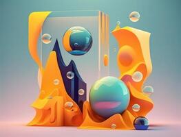 Abstract image featuring a combination of organic and geometric shapes dynamic and energetic background created with technology photo