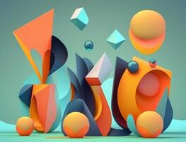 Abstract image featuring a combination of organic and geometric shapes dynamic and energetic background created with technology photo