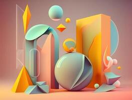 Abstract image featuring a combination of organic and geometric shapes dynamic and energetic background created with technology photo