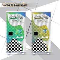 Ramadan Food roll Up Banner Design Template vector