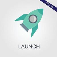 Campaign launch vector icon, rocket symbol. Modern, simple flat vector illustration for web site or mobile app