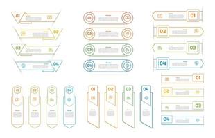 Infographic bundle set with 4, 5, 6 steps, options or processes for workflow layout, diagram, annual report, presentation and web design. vector