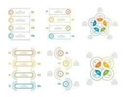 Infographic bundle set with 4, 5, 6 steps, options or processes for workflow layout, diagram, annual report, presentation and web design. vector