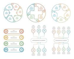 Infographic bundle set with 4, 5, 6 steps, options or processes for workflow layout, diagram, annual report, presentation and web design. vector