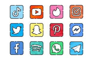 Trendy Social Media Icon Set vector