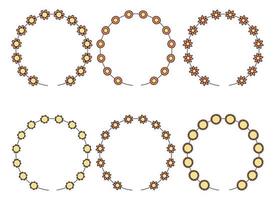 Circle frame decoration element with flowers clip art vector