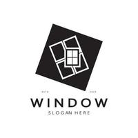 simple window logo, design for, interior, construction, architecture, property business, vector