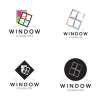 simple window logo, design for, interior, construction, architecture, property business, vector