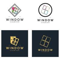 simple window logo, design for, interior, construction, architecture, property business, vector