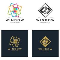 sencillo ventana logo, diseño para, interior, construcción, arquitectura, propiedad negocio, vector