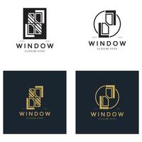 simple window logo, design for, interior, construction, architecture, property business, vector