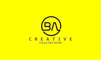 Modern creative BA Logo Design and template. B A icon initials based Monogram and Letters in vector