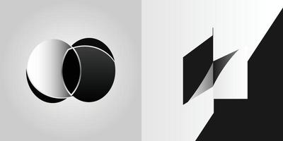 Modern minimalist design in black and white color vector