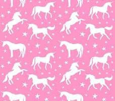 Vector seamless pattern of flat unicorn silhouette