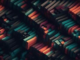 Dark abstract geometric grid pattern Seamless background created with technology photo