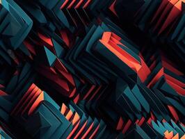 Dark abstract geometric grid pattern Seamless background created with technology photo