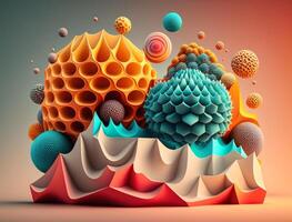 Abstract image featuring a combination of organic and geometric shapes dynamic and energetic background created with technology photo