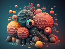 Abstract image featuring a combination of organic and geometric shapes dynamic and energetic background created with technology photo
