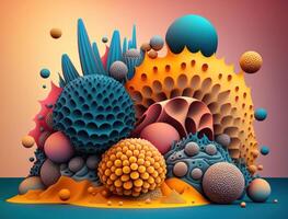Abstract image featuring a combination of organic and geometric shapes dynamic and energetic background created with technology photo