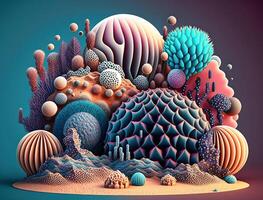 Abstract image featuring a combination of organic and geometric shapes dynamic and energetic background created with technology photo