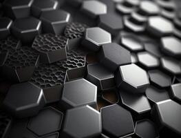 Futuristic hexagonal background Abstract geometric grid pattern created with technology photo