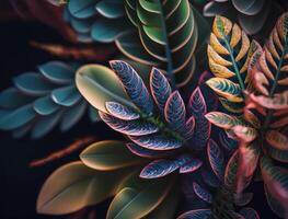 Abstract colorful foliage background created with technology photo