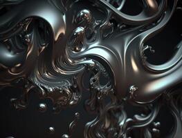 A metallic abstract wavy liquid background technology photo