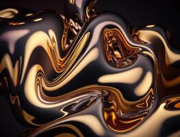 A metallic abstract wavy liquid background technology photo