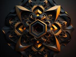 Fractal mandala Sacred geometry background created with technology photo