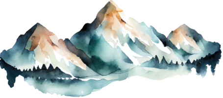 Mountains Watercolor Illustration png