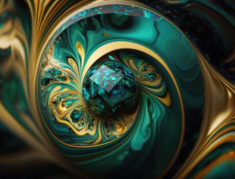 Marble stone texture background material with elements of semi-precious stones and gold created with technology photo