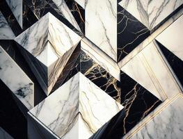 Marble stone texture background material with elements of semi-precious stones and gold created with technology photo