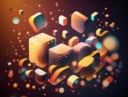 Colorful abstract geometric background with dot shapes pointillism style created with technology photo