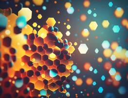 Colorful abstract geometric background with dot shapes pointillism style created with technology photo