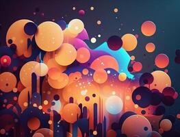 Colorful abstract geometric background with dot shapes pointillism style created with technology photo