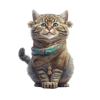 mignonne boho chat ai png