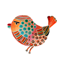 Folk Bird watercolor Ai png