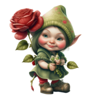 Small girl with Rose Ai png
