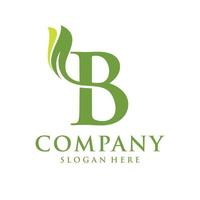 Letter B leaf initial logo vector