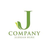Letter J leaf initial logo vector