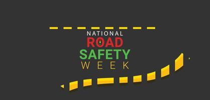 National Road safety week. Template for background, banner, card, poster. vector